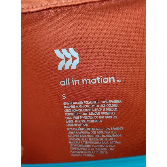 ALL IN MOTION | Mens Small Short Polo Burnt Orange Active Shirt - Picture 3 of 3